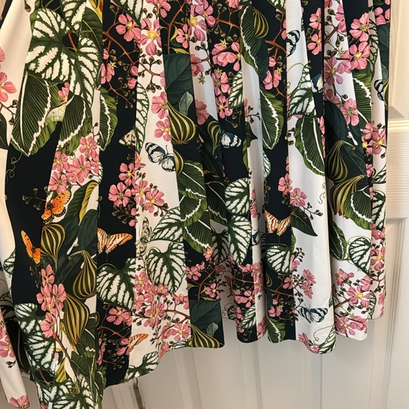 Oscar de la Renta Mixed Botanical Sleeveless Cady Inset Dress, 14 - Picture 15 of 15